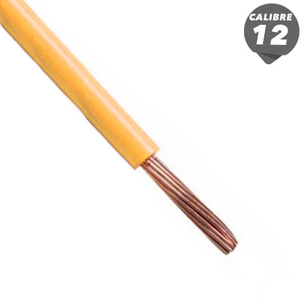 Cable THHN de 1m calibre 12AWG color amarillo