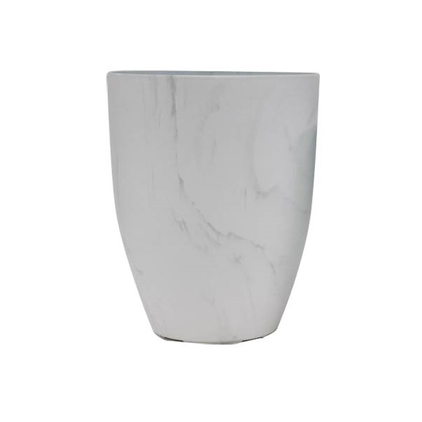 Pote ovalado marbled de 28cm x 28cm x 35cm de color blanco