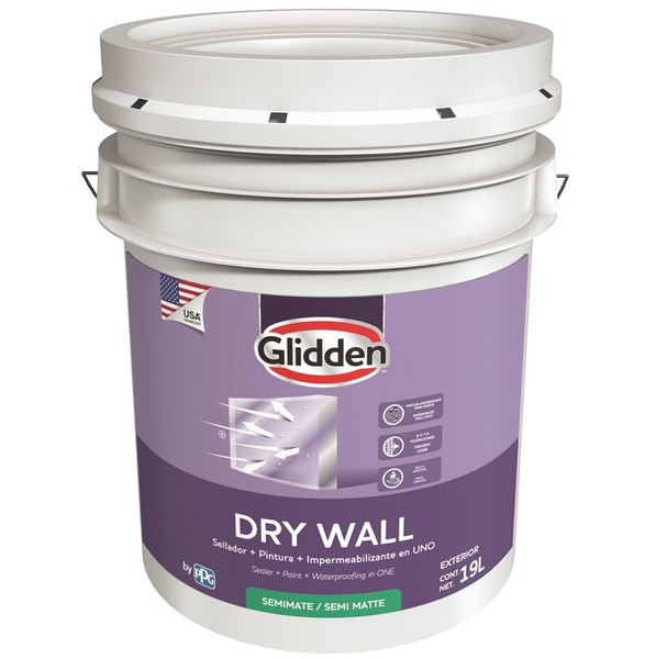 Pintura impermeabilizante Dry Wall acabado semimante base pastel 5gl
