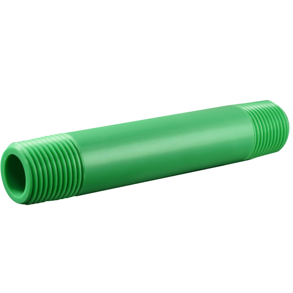 Niple de PPR de 1/2" NTP x 3" verde