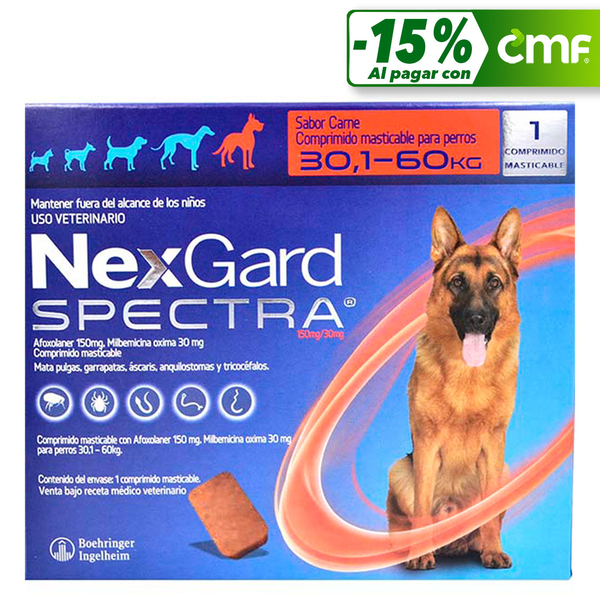 Comprimido masticable Nexgard Spectra XL 30.1-60kg