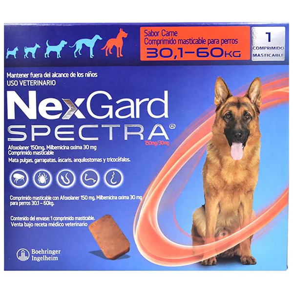 Comprimido masticable Nexgard Spectra XL 30.1-60kg