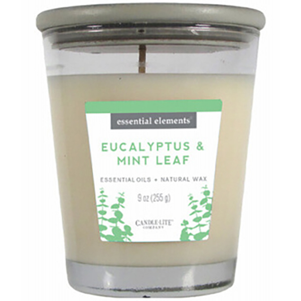 Vela de 9oz Essentials Elements aroma Eucalyptus & Mint Leaf