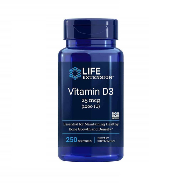 Suplemento alimenticio Vitamin D3 de 250 cápsulas