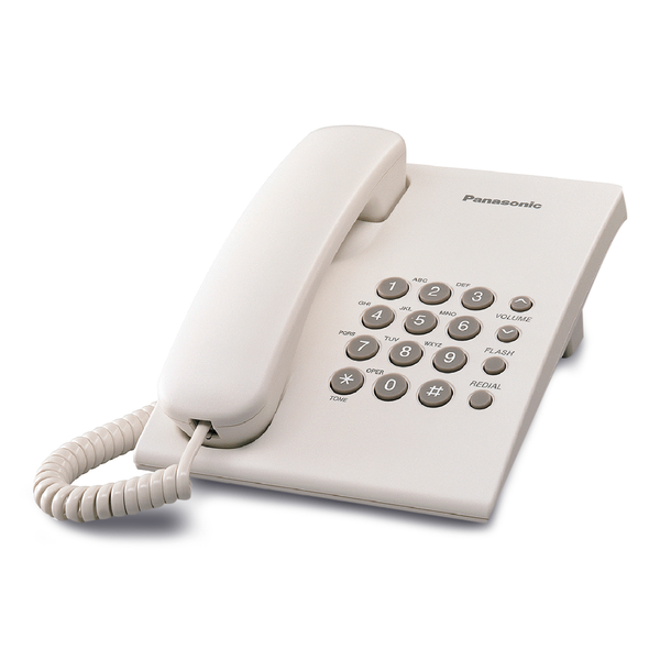 Teléfono alámbrico KX-TS500 de color blanco