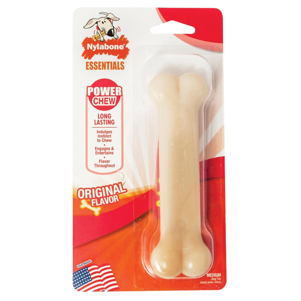 Juguete masticable de hueso color blanco para perro