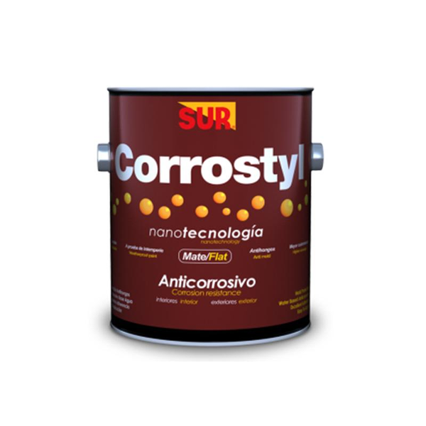 Pintura anticorrosiva Corrostyl base de agua de color rojo óxido 1gl