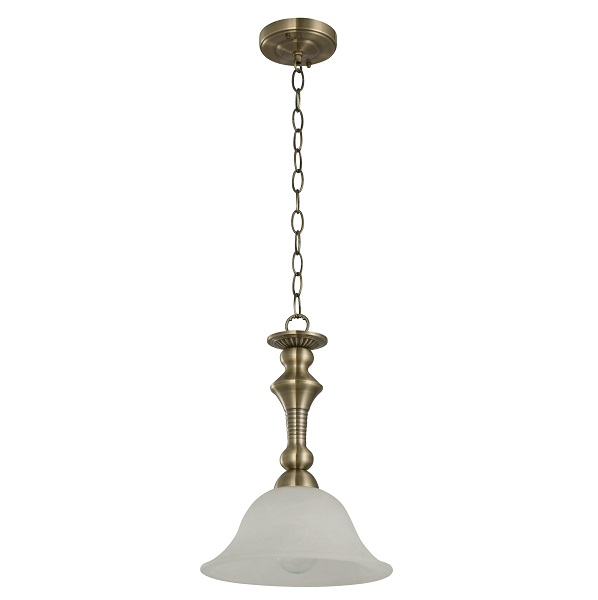 Lámpara colgante de 1 luz con acabado en bronce antiguo