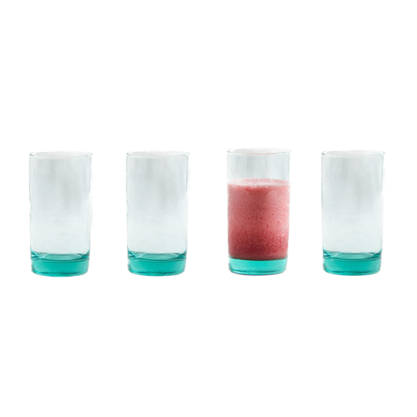 Juego de vasos altos de vidrio color transparente - 4 unidades