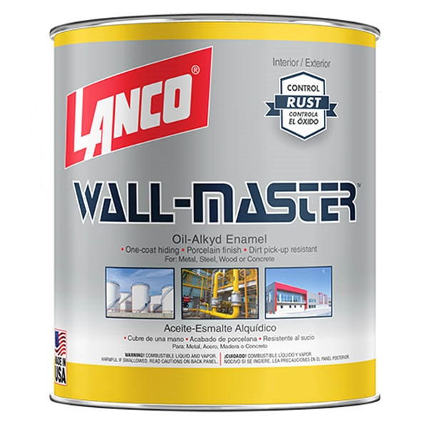 Pintura de esmalte alquídico wall master de base pastel de 1/4gl LANCO