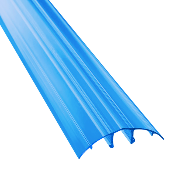 Perfil tapa de policarbonato azul de 3.05m