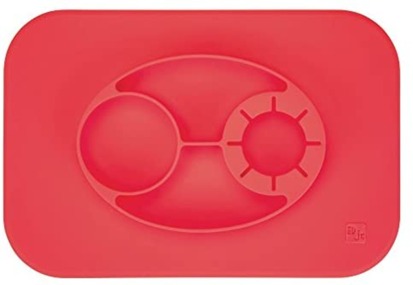 Plato individual ovalado de color rojo