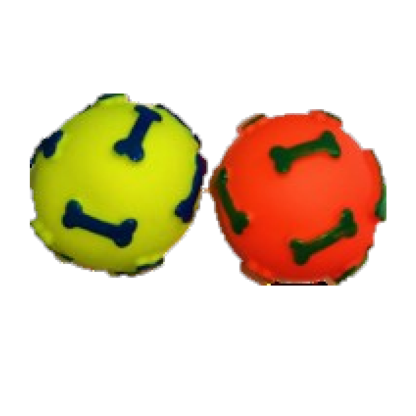 Juego de bolas de vinil multicolor para perros