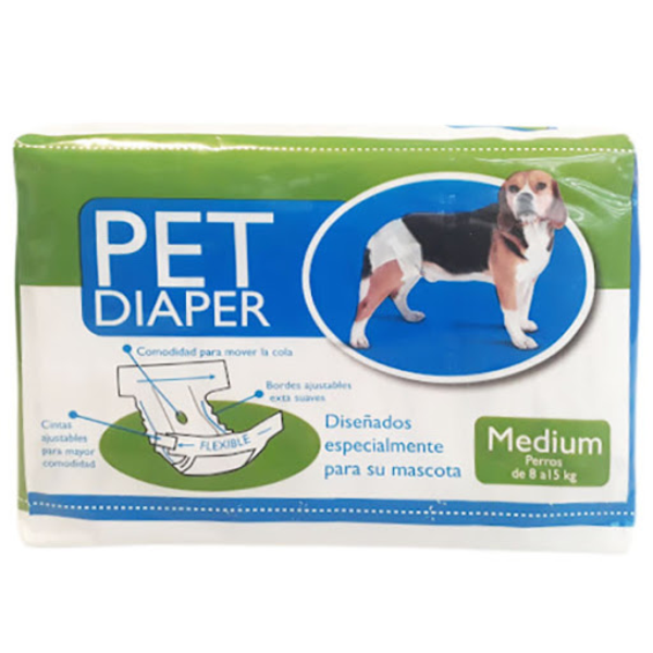 Pañal para perros Pet Diaper talla medium de 10 unidades