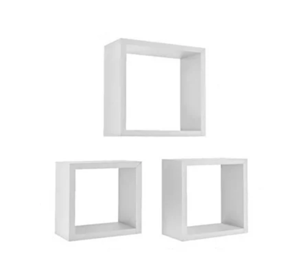 Juego de repisas Decorare con diseño de cubo color blanco - 3 piezas