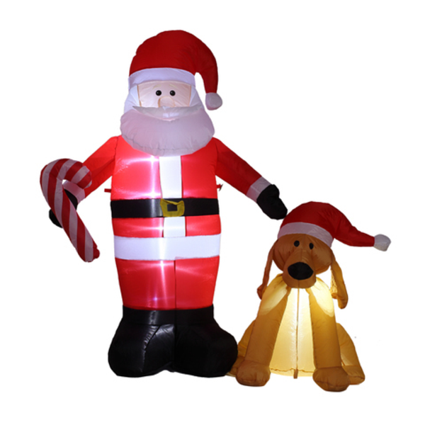 Inflable de 150cm con luz y forma Santa Claus