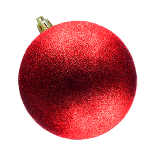 Bola decorativa navideña de 20cm escarchada de color roja
