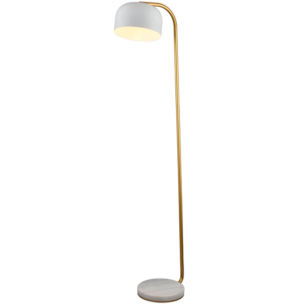 Lámpara de piso de 40W color dorado y blanco