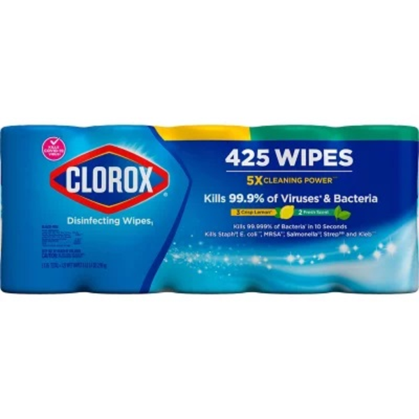 Set de 5 tubos de toallas desinfectantes Clorox de 78 unidades