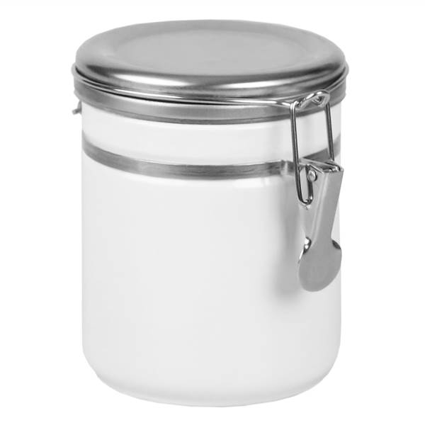 Canister de cerámica capacidad 45 oz cierre hermético color blanco