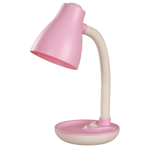 Lámpara de escritorio rosada de 1 luz E27 10W