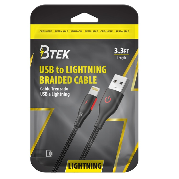 Cable USB a Lightning de color negro