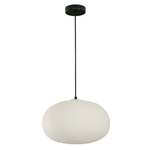 Lámpara colgante blanco/negro mate de 1 luz E27 40W