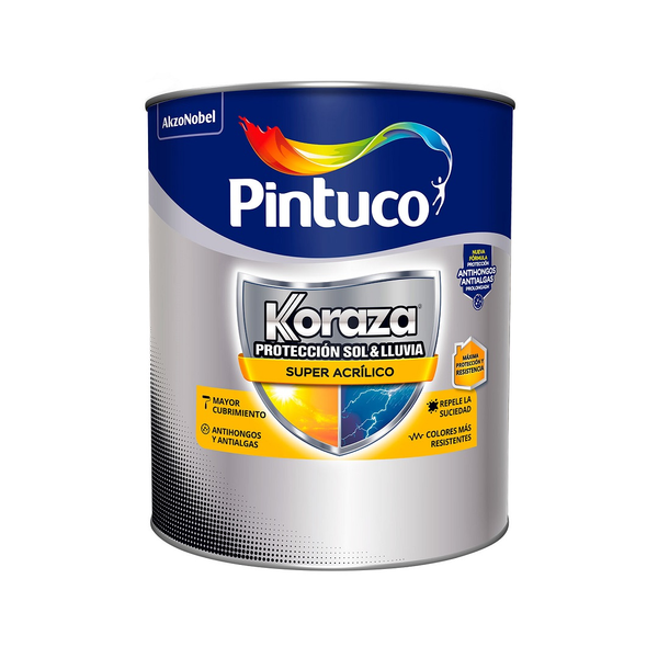 Pintura de latex Koraza de  acabado mate base intermedia 1/4 gl