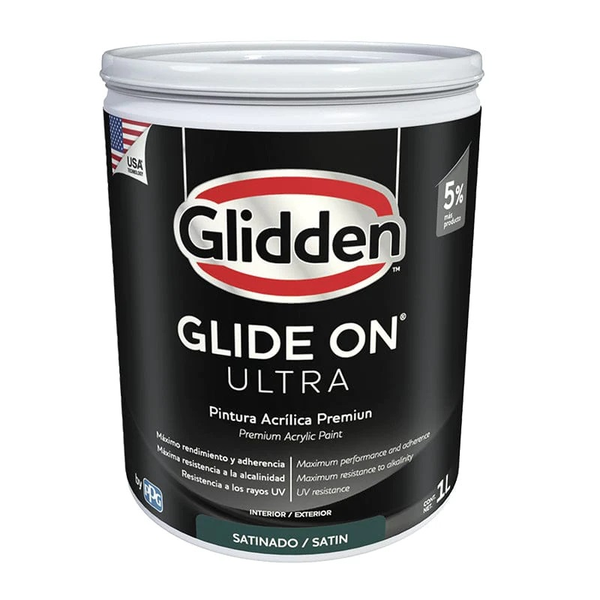 Pintura acrílica Glide On Ultra acabado satinado base intermedia 1/4gl