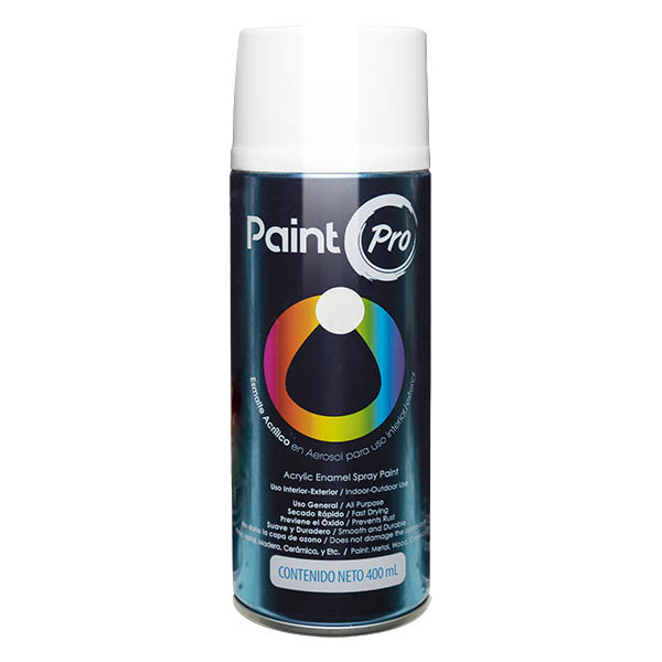 Pintura de esmalte acrílico en aerosol de 400ml color blanco brillante