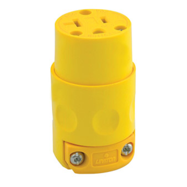 Conector hembra PVC 20Amp. 125V color amarillo