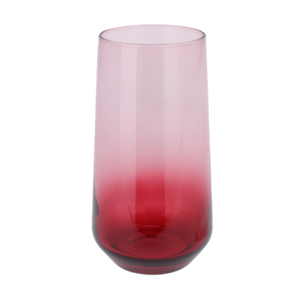 Vaso de vidrio 15.8oz para champaña color rojo