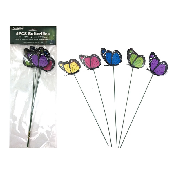 Juego de mariposas decorativas de 5 piezas para jardín