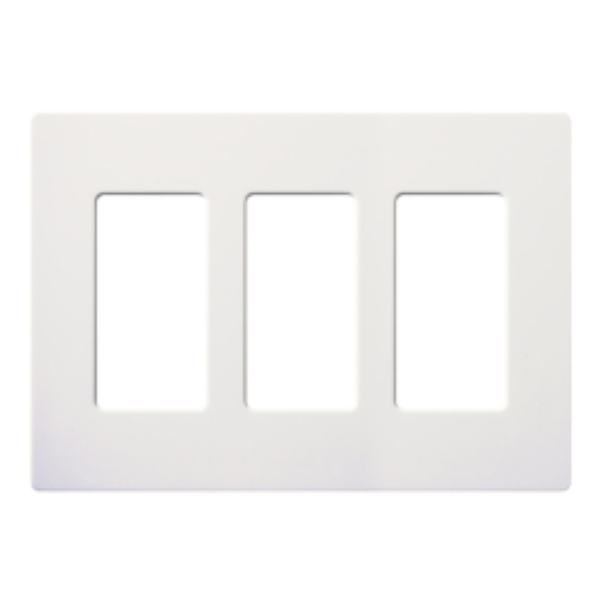 Placa plástica de 3 gang para interruptores color blanco