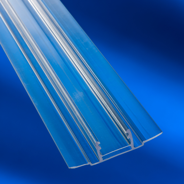 Perfil base de policarbonato transparente de 2.44m