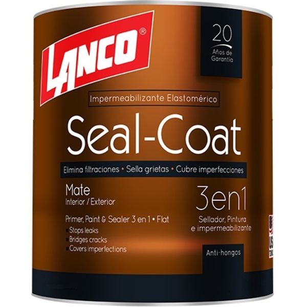 Pintura impermeabilizante Seal-Coat acabado mate blanco 1/4gl