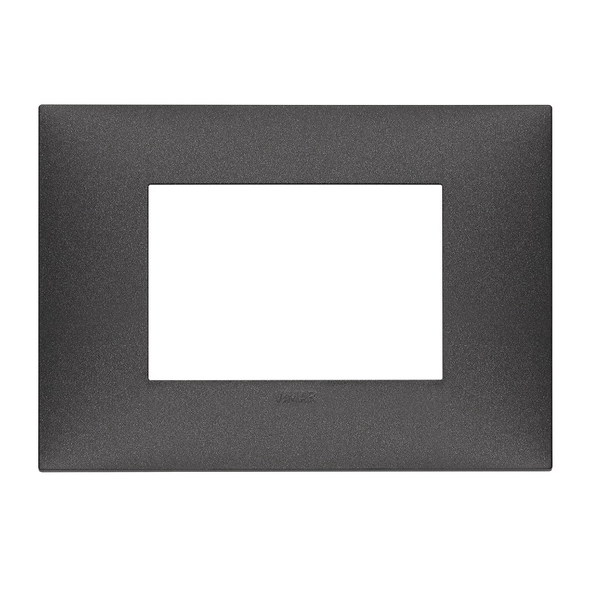 Placa central de 3 módulos color negro