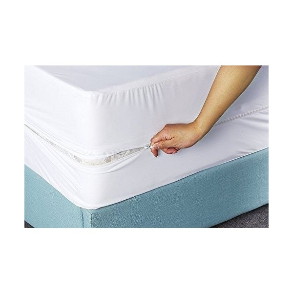 Forro de colchón con zipper tamaño twin de color blanco