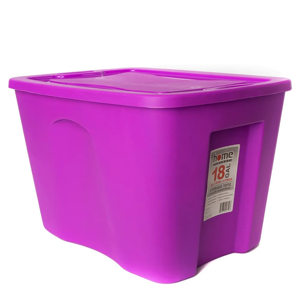 Caja plástica para almacenar de 18gl color violeta