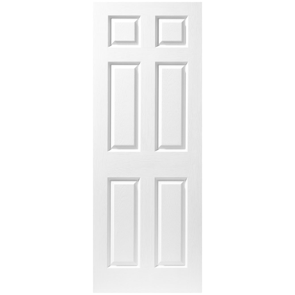 Puerta craftmaster de 3' x 7' de 6 paneles Colonial blanca