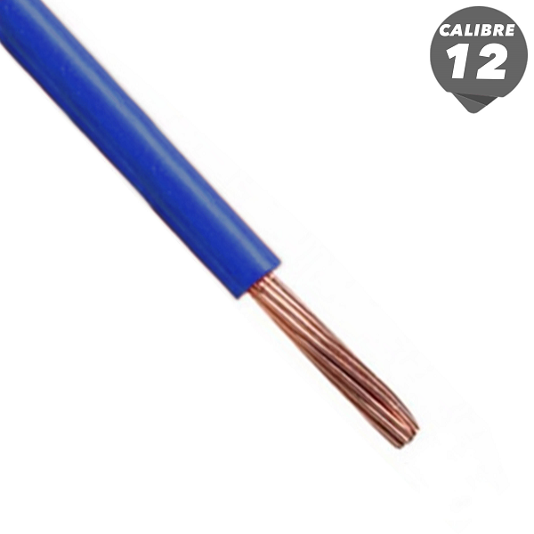 Cable THHN de 1m calibre 12AWG color azul