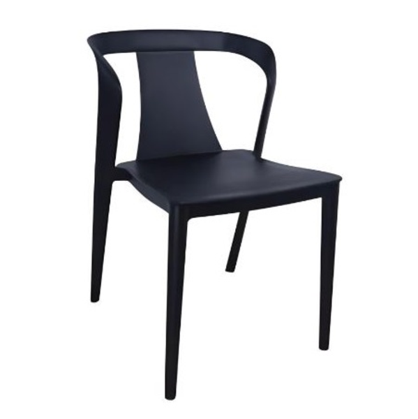 Silla plástica de 49cm x 54cm x 77cm color negro