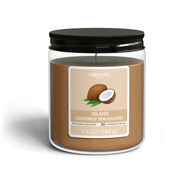 Vela aromática en frasco de 6.5oz aroma Island Coconut Mahogany