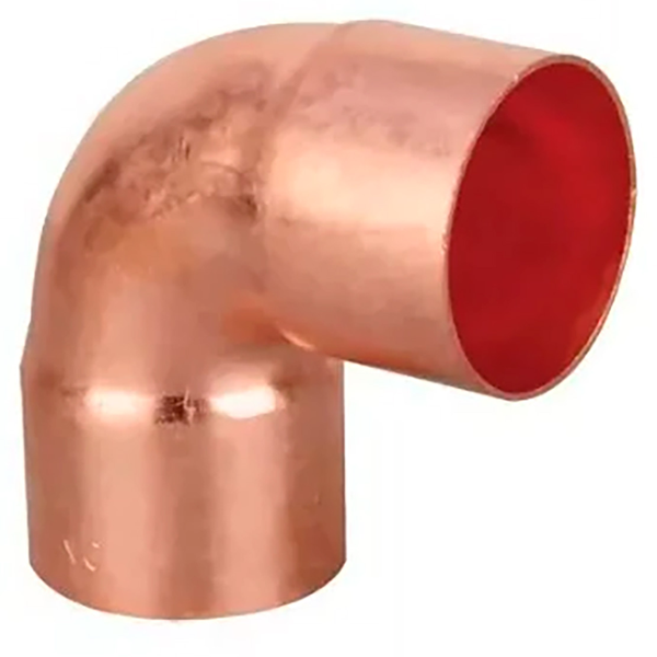Codo de cobre de 1 1/2" x 90° para conexiones