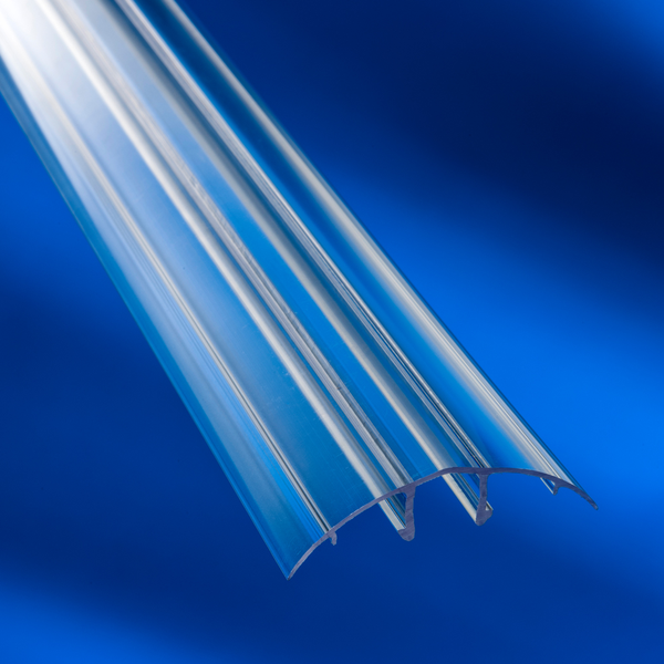 Perfil tapa para unión de techo alveolar transparente de 3.05m