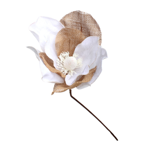 Adorno Magnolia de 30cm color blanco