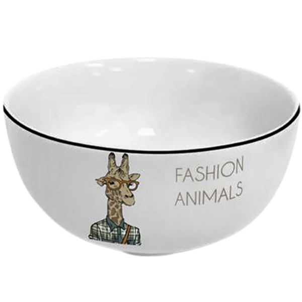 Bowl de cerámica con diseño Fashion animals