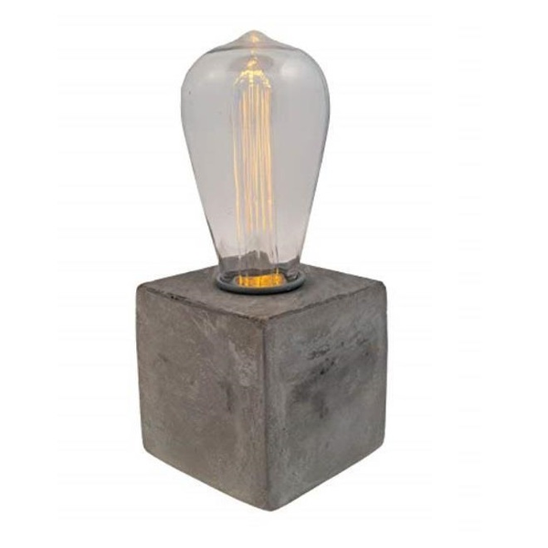 Lámpara de hormigón con bombillo Edison led