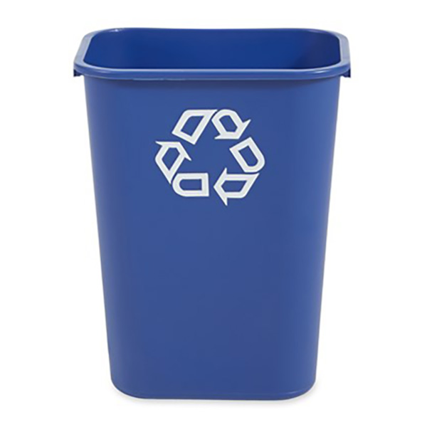 Basurero de reciclaje con capacidad de 10.25gl de plástico color azul