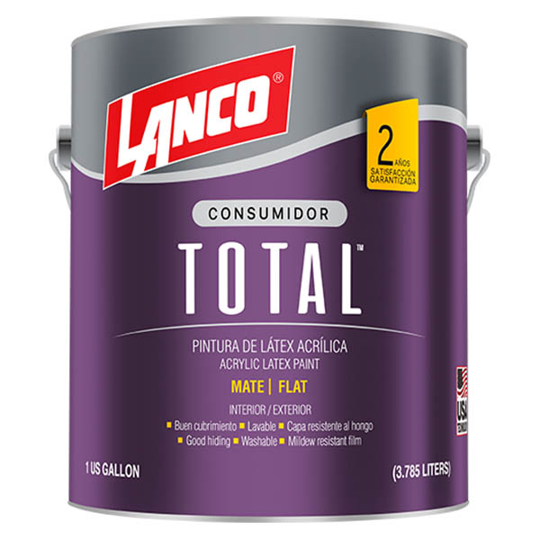 Pintura Total  acabado mate verde agua 1gl (3.78 litros) LANCO